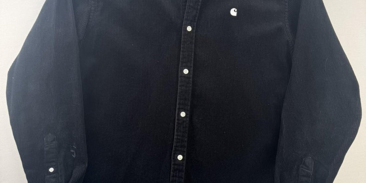 Carhartt WIP Black Corduroy Button Down Shirt L - Threads Uncovered