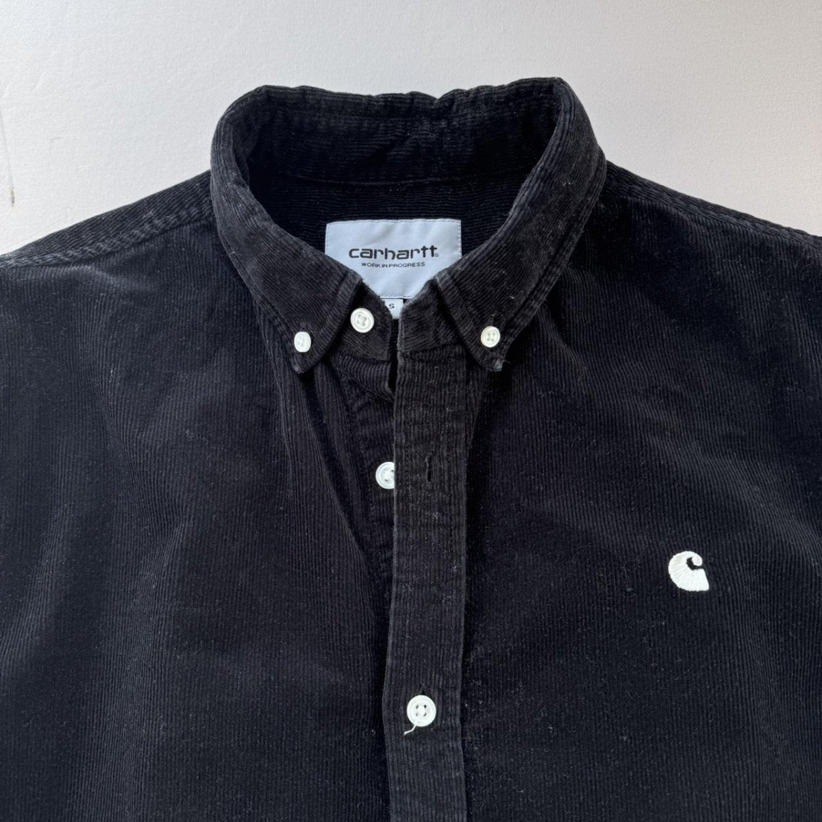 Carhartt WIP Black Madison Corduroy Button Down Shirt S - Threads Uncovered