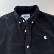 Carhartt WIP Black Madison Corduroy Button Down Shirt S - Threads Uncovered
