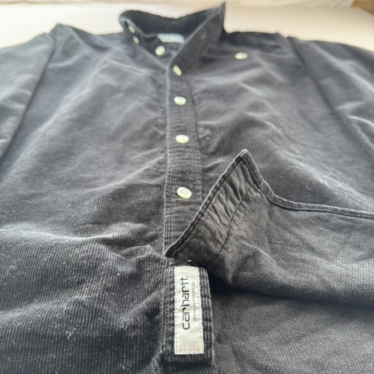 Carhartt WIP Black Madison Corduroy Button Down Shirt S - Threads Uncovered