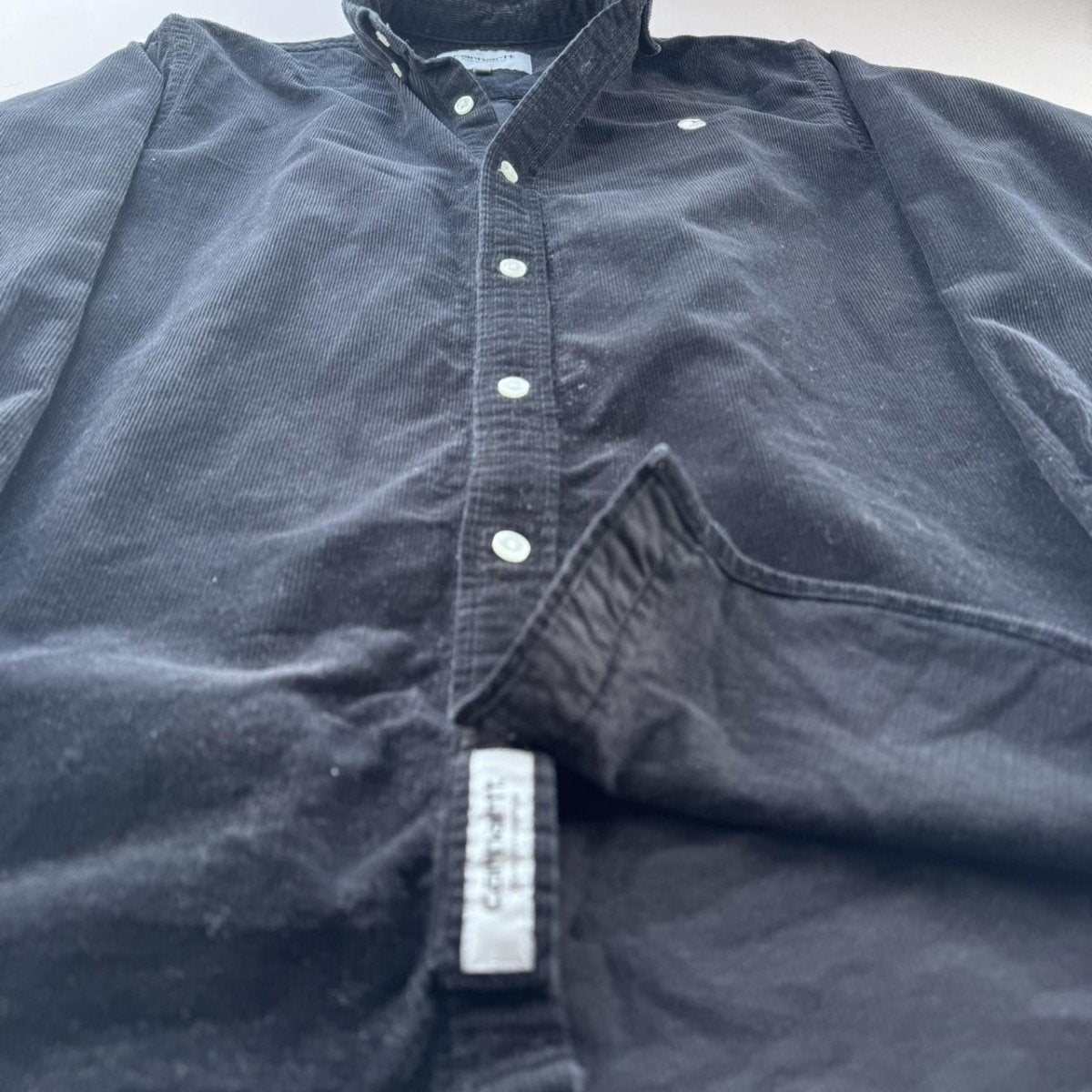 Carhartt WIP Black Madison Corduroy Button Down Shirt S - Threads Uncovered