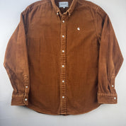Carhartt WIP Brown Corduroy Button Down Shirt L - Threads Uncovered