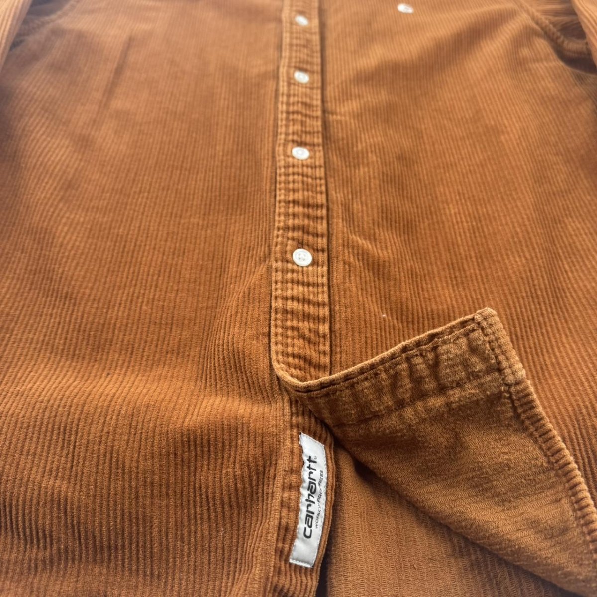 Carhartt WIP Brown Corduroy Button Down Shirt L - Threads Uncovered