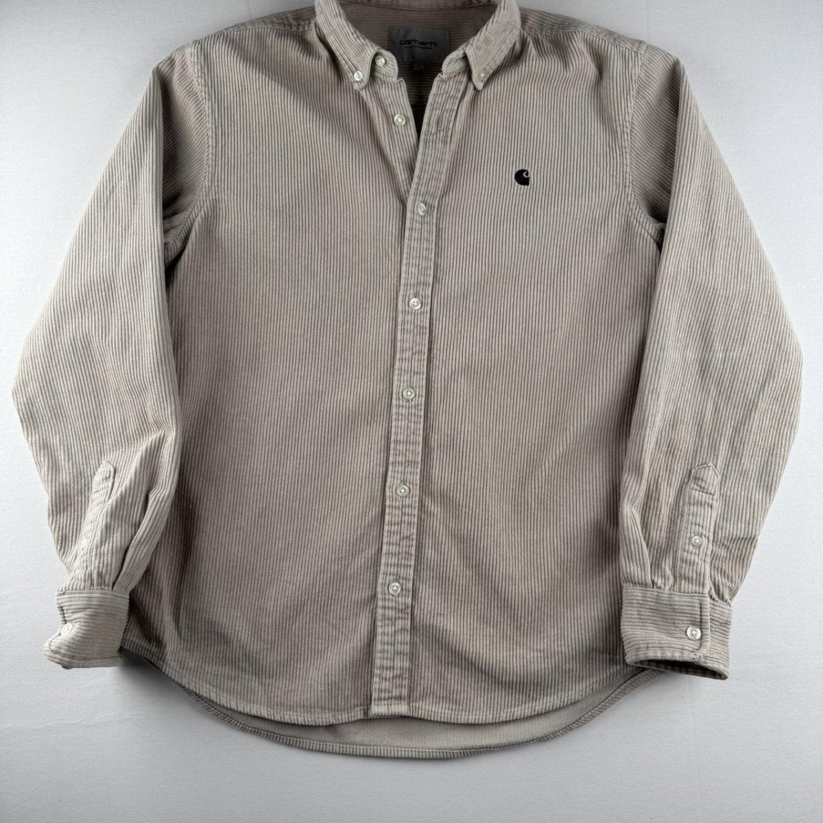 Carhartt WIP Embroidered Logo Button Down Corduroy Shirt S - Threads Uncovered