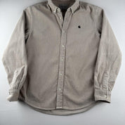 Carhartt WIP Embroidered Logo Button Down Corduroy Shirt S - Threads Uncovered