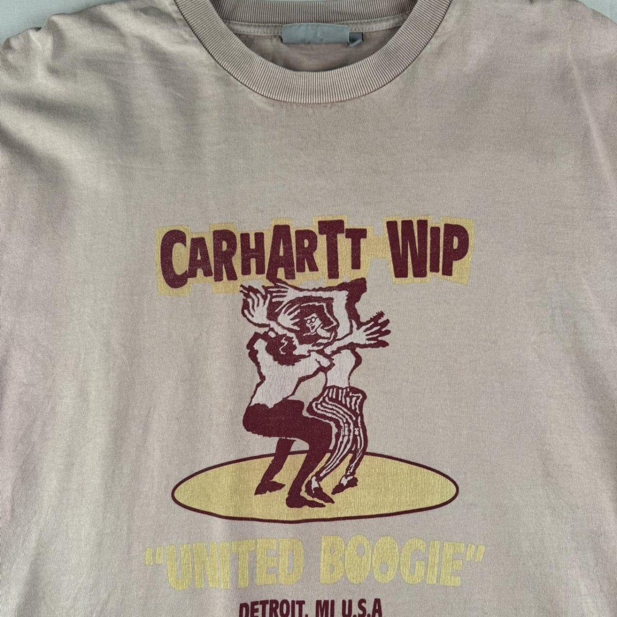 Carhartt WIP Graphic Boogie T Shirt Salmon Pink L - Threads Uncovered