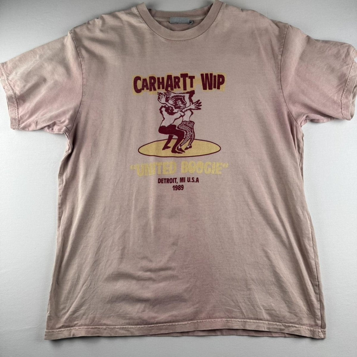 Carhartt WIP Graphic Boogie T Shirt Salmon Pink L - Threads Uncovered