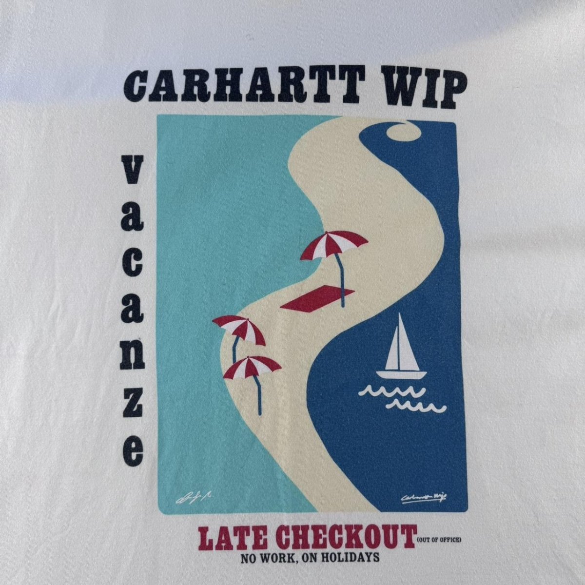 Carhartt WIP Graphic White Vacanze T-Shirt XL - Threads Uncovered