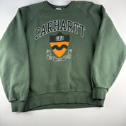 Carhartt WIP Green Spellout Oversized Crewneck M - Threads Uncovered
