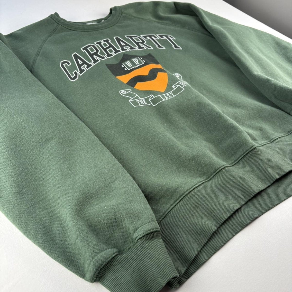 Carhartt WIP Green Spellout Oversized Crewneck M - Threads Uncovered