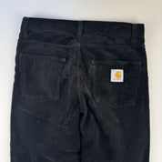 Carhartt WIP Pocket Logo Black Corduory Newel Pant 28W 28L - Threads Uncovered