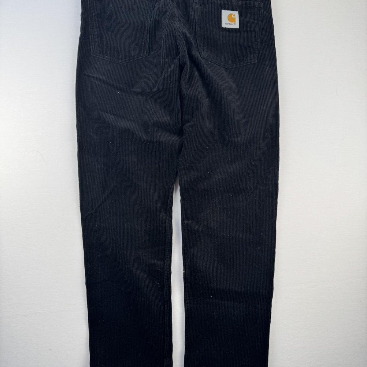 Carhartt WIP Pocket Logo Black Corduory Newel Pant 28W 28L - Threads Uncovered