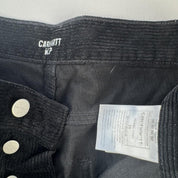 Carhartt WIP Pocket Logo Black Corduory Newel Pant 28W 28L - Threads Uncovered
