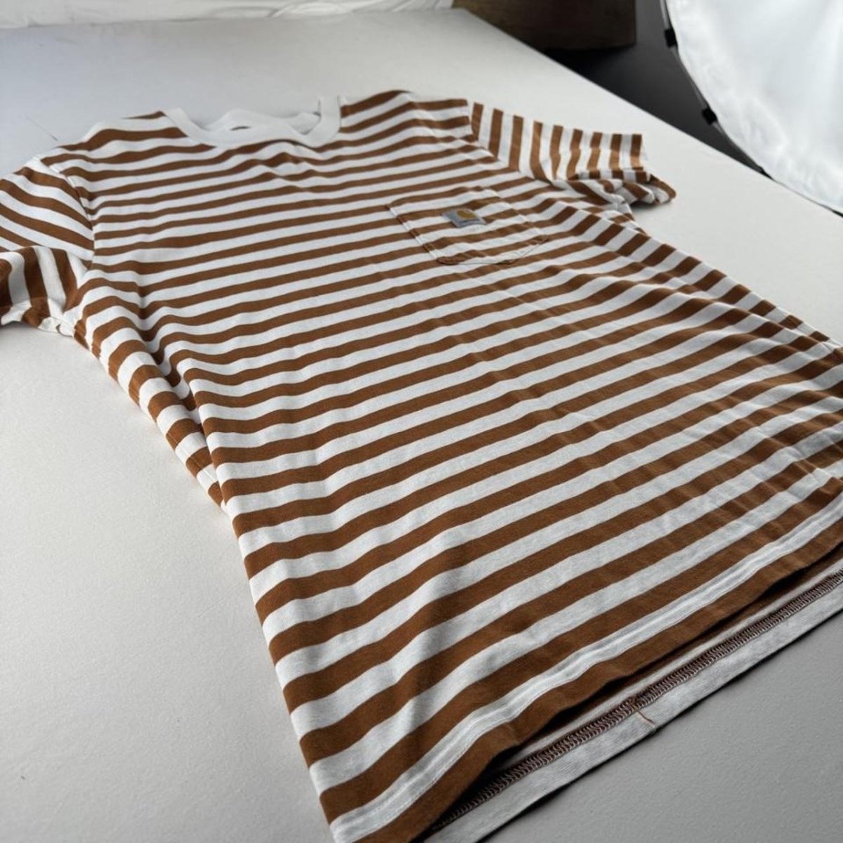 Carhartt WIP Striped Scotty Pocket T-Shirt L - Threads Uncovered