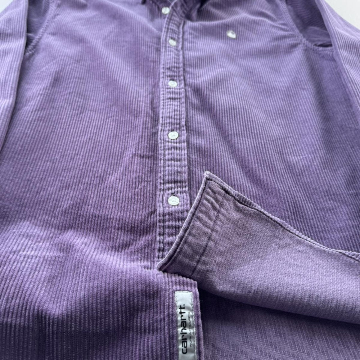 Carhartt WIP Thick Purple Madison Corduroy Button Down Shirt M - Threads Uncovered
