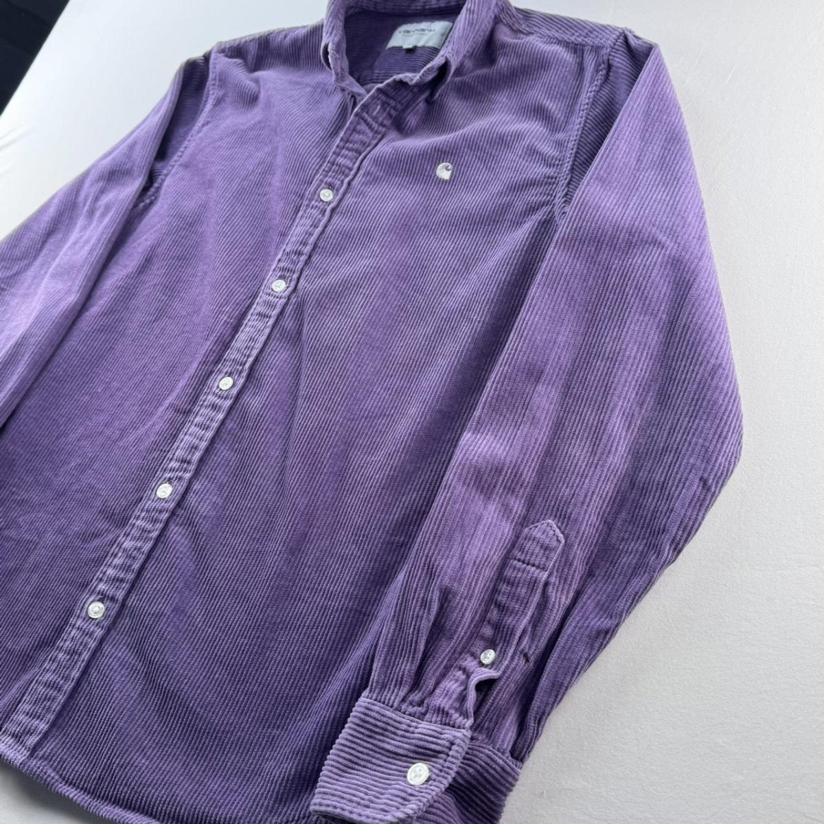 Carhartt WIP Thick Purple Madison Corduroy Button Down Shirt M - Threads Uncovered