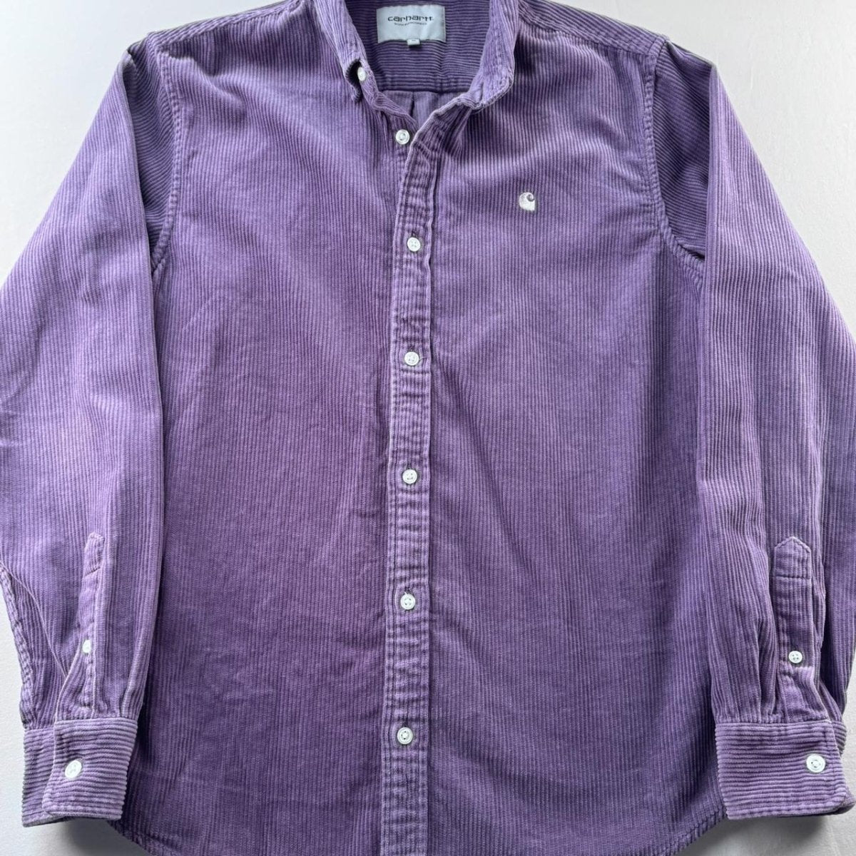 Carhartt WIP Thick Purple Madison Corduroy Button Down Shirt M - Threads Uncovered