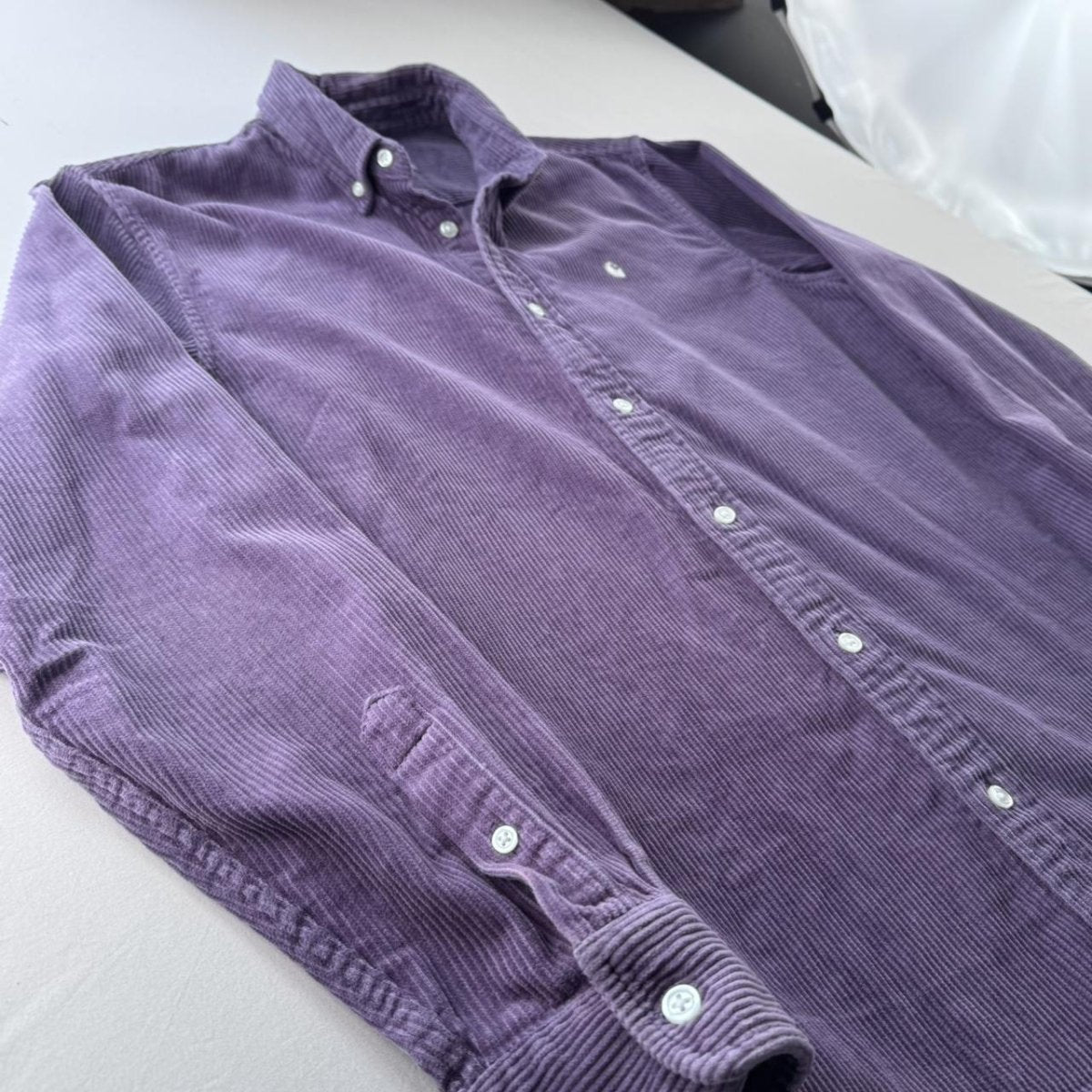 Carhartt WIP Thick Purple Madison Corduroy Button Down Shirt M - Threads Uncovered
