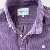 Carhartt WIP Thick Purple Madison Corduroy Button Down Shirt M - Threads Uncovered