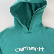Carhartt WIP Turqoise Spellout Hoodie L - Threads Uncovered