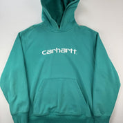 Carhartt WIP Turqoise Spellout Hoodie L - Threads Uncovered