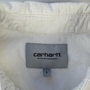 Carhartt WIP White and Green Corduroy Button Down Shirt L - Threads Uncovered