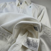 Carhartt WIP White and Green Corduroy Button Down Shirt S - Threads Uncovered