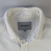 Carhartt WIP White and Green Corduroy Button Down Shirt S - Threads Uncovered