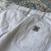 Carhartt WIP White Chalk Pant Shorts 38W - Threads Uncovered