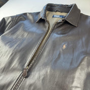Dark Brown 2000s Polo Ralph Lauren Leather Harrington Jacket L - Threads Uncovered