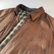 Distressed 2000s Polo Ralph Lauren Leather Jacket L - Threads Uncovered