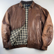 Distressed 2000s Polo Ralph Lauren Leather Jacket L - Threads Uncovered