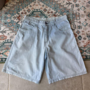 Early 2000s Baby Blue 100% Cotton Quiksilver Surf Shorts 32W - Threads Uncovered