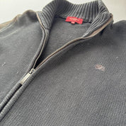 Early 2000s Burberry Womens Cotton Full Zip Jumper with Embroidered Logo 10-12 - Threads Uncovered