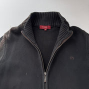 Early 2000s Burberry Womens Cotton Full Zip Jumper with Embroidered Logo 10-12 - Threads Uncovered