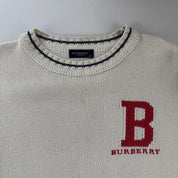 Early 2000s Burberry Womens Spellout Knitted Jumper 10-12 - Threads Uncovered