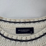 Early 2000s Burberry Womens Spellout Knitted Jumper 10-12 - Threads Uncovered