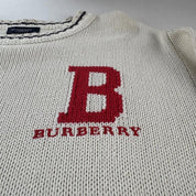 Early 2000s Burberry Womens Spellout Knitted Jumper 10-12 - Threads Uncovered