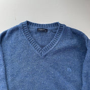 Early 2000s Burberry Womens Woolen Knitted V Neck Jumper 14-16 - Threads Uncovered