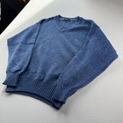 Early 2000s Burberry Womens Woolen Knitted V Neck Jumper 14-16 - Threads Uncovered