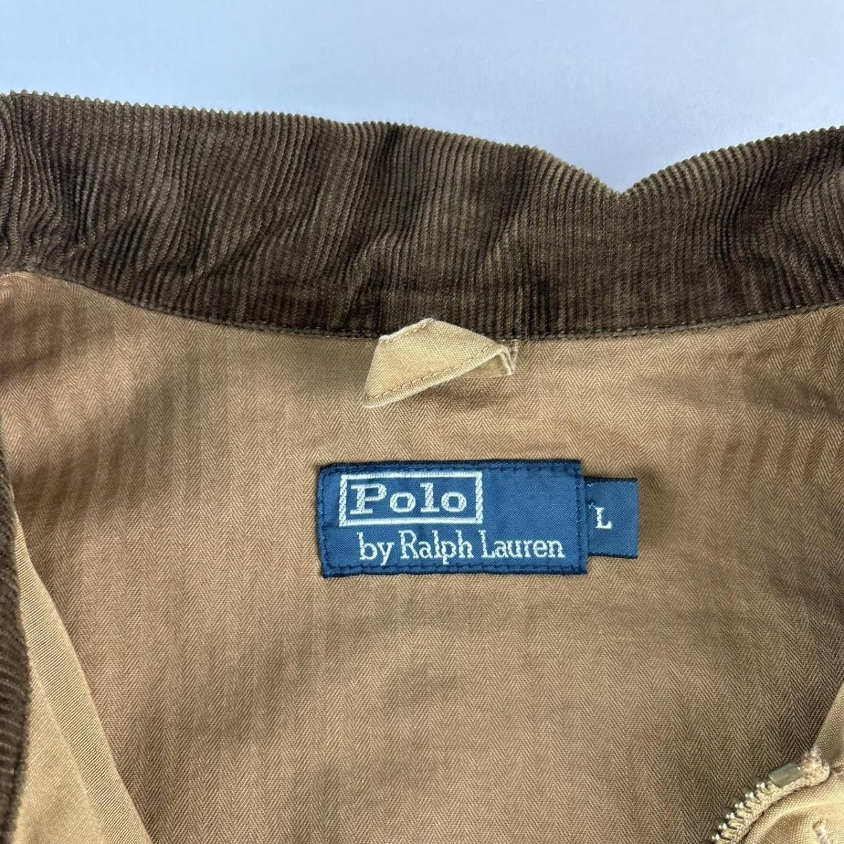 Early 2000s Polo Ralph Lauren Workwear Canvas Jacket with Corduroy Trim L - Threads Uncovered