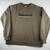 Early 2000s Timberland Embroidered Spellout Oversized Crewneck Jumper S - Threads Uncovered
