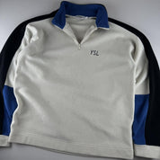 Early 2000s Yves Saint Laurent YSL Embroidered Spellout Quarter Zip Fleece XL - Threads Uncovered
