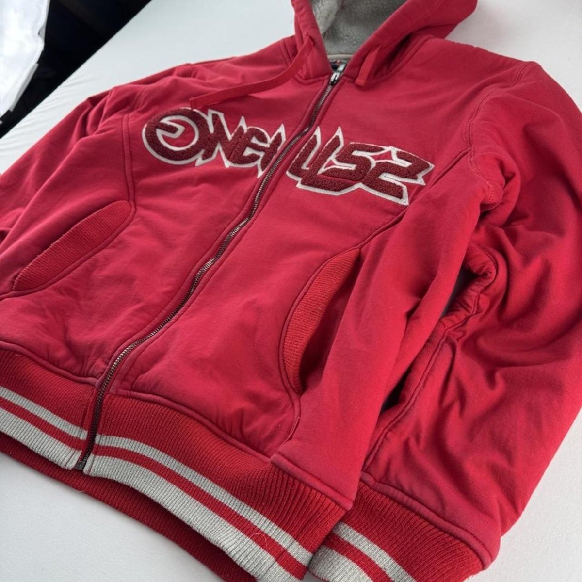 Fleece Lined Vintage 2000s O'Neill Thick Full Zip Hoodie L - Threads Uncovered