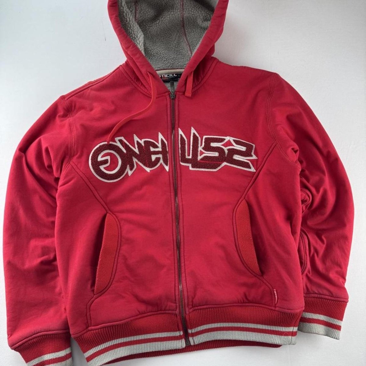 Fleece Lined Vintage 2000s O'Neill Thick Full Zip Hoodie L - Threads Uncovered
