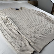 Gant Cotton Embroidered Spellout Cable Knit Jumper L - Threads Uncovered