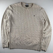 Gant Cotton Embroidered Spellout Cable Knit Jumper L - Threads Uncovered