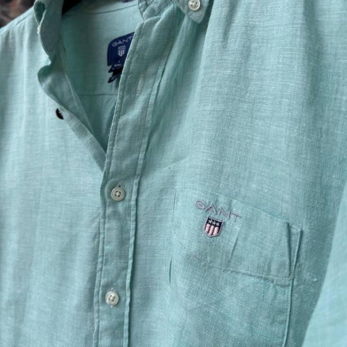 Gant Embroidered Pony Linen Shirt L - Threads Uncovered