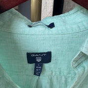 Gant Embroidered Pony Linen Shirt L - Threads Uncovered