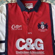 Gloucester Cotton Traders Long Sleeve Rugby Polo Shirt L - Threads Uncovered